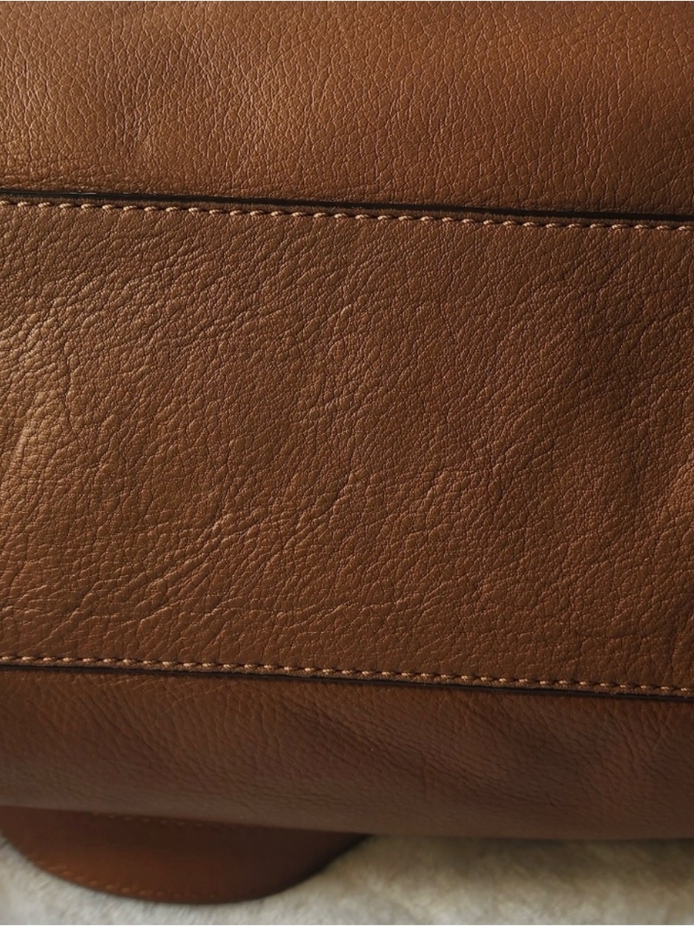 Michael Kors Cognac Leather Hamilton Satchel Shoulder Bag in EUC Gold HW Buckle - Picture 9 of 15
